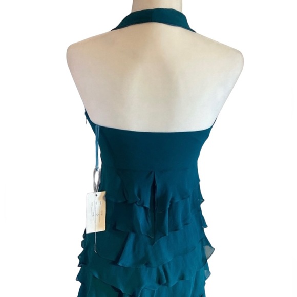 Jovani Halter Cocktail Dress Teal - Picture 2 of 5